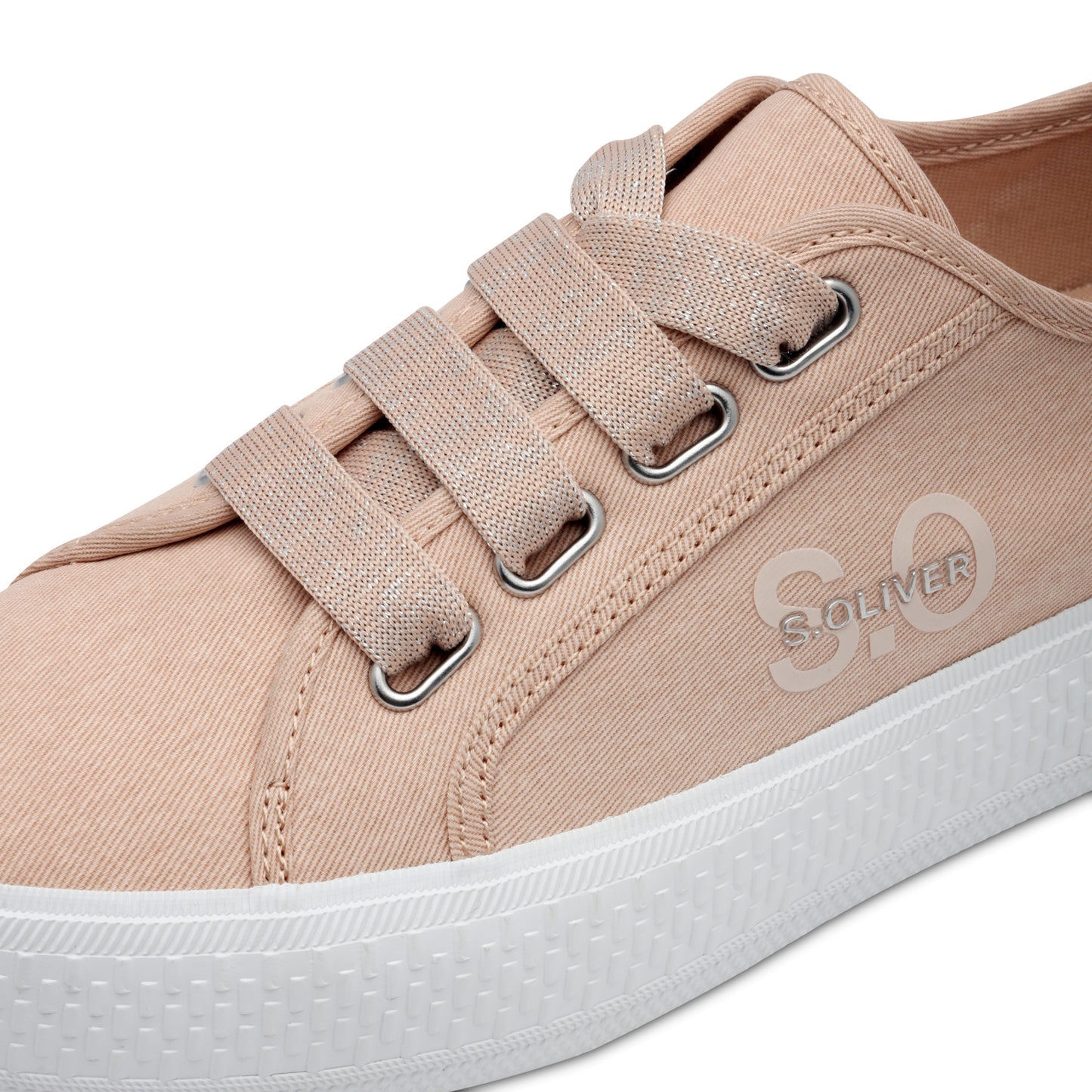 S.Oliver Lace Canvas Trainer Coral