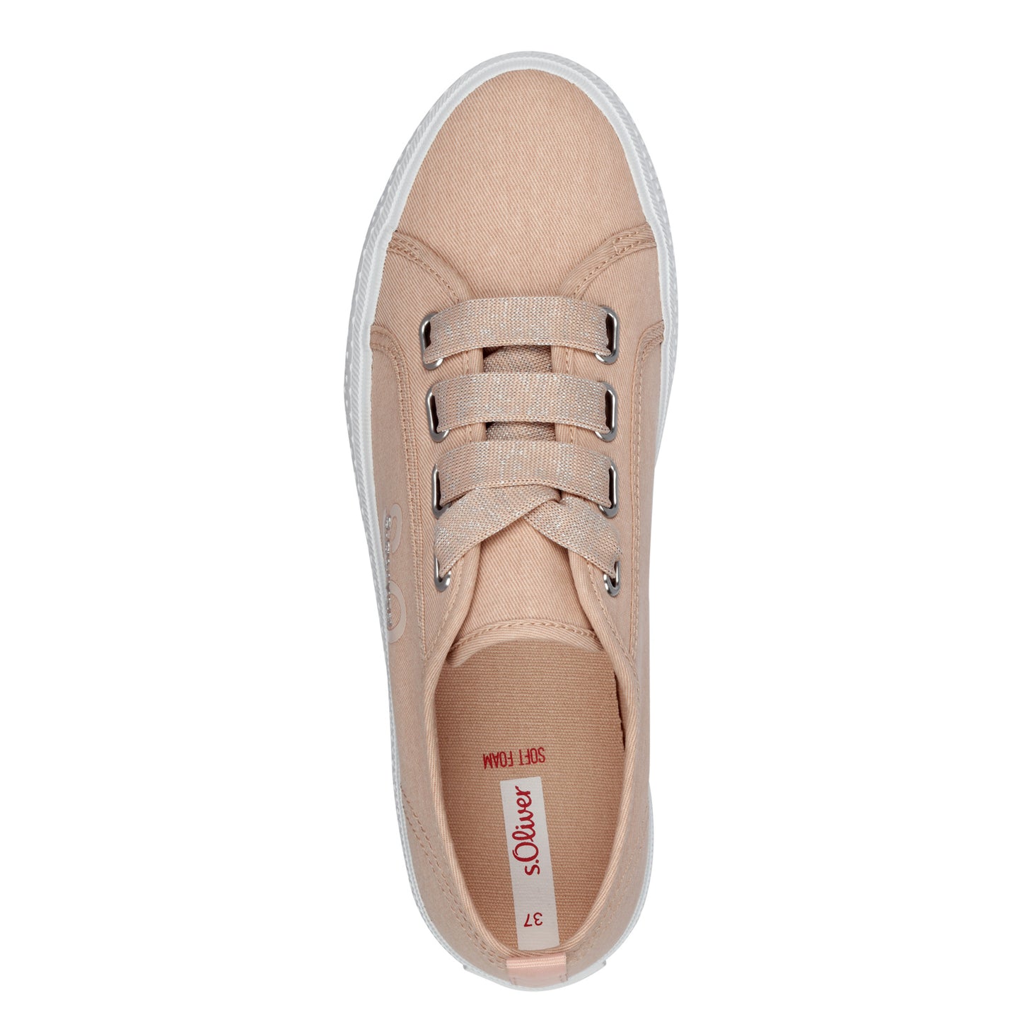 S.Oliver Lace Canvas Trainer Coral