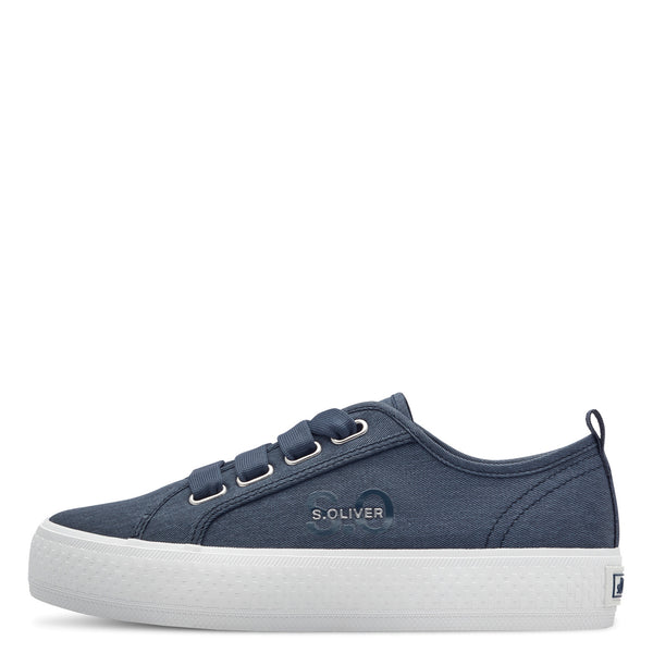 S.Oliver Lace Canvas Trainer Navy