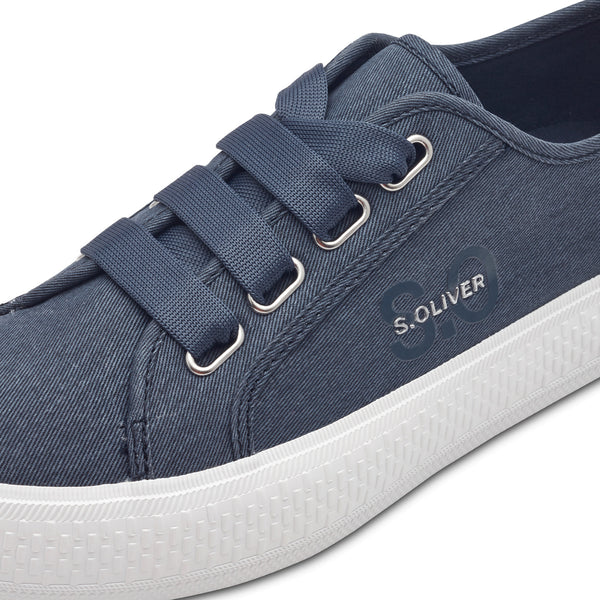 S.Oliver Lace Canvas Trainer Navy