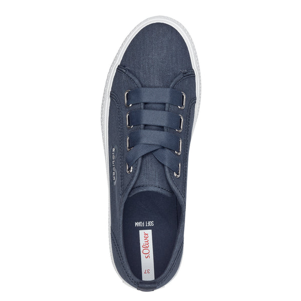 S.Oliver Lace Canvas Trainer Navy