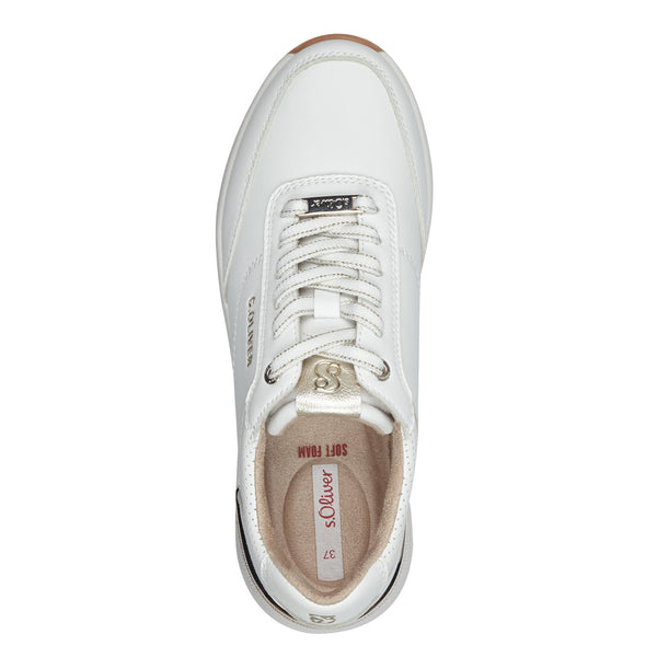 S.Oliver Lace wedge Trainer- White