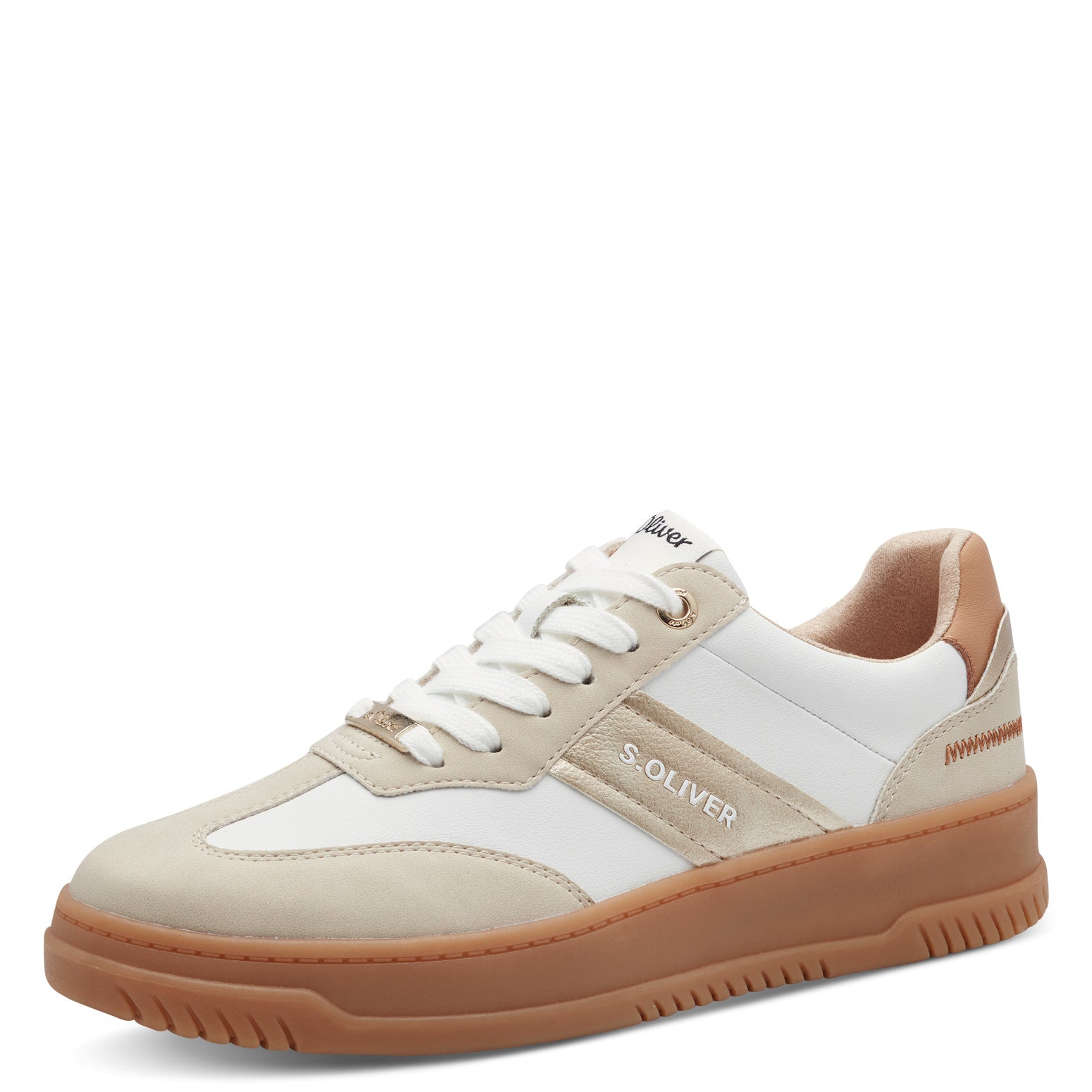 S.Oliver Gum Sole Trainers Cream Comb