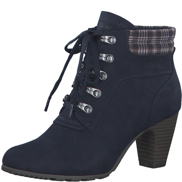 S.Oliver Lace up boots-Navy
