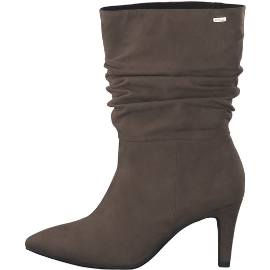 S.Oliver Rouched Boot-Taupe