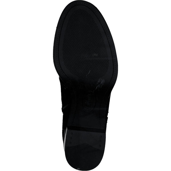 S.Oliver Block Heel Patent Boot-Black