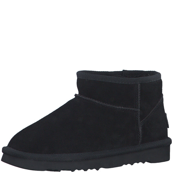 S.Oliver Leather Snow Boot- Black