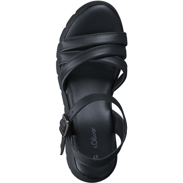 S.Oliver Leather Sandals - Black