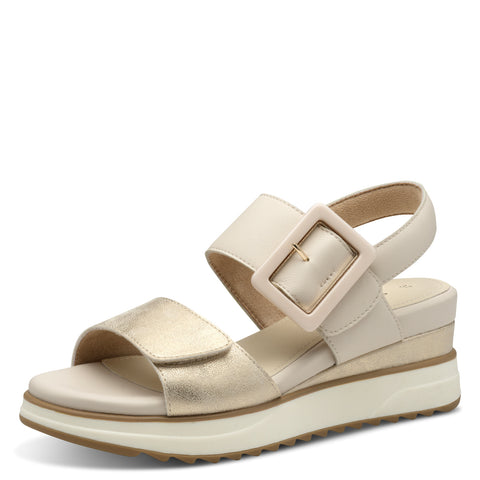 S.Oliver Wedge Sandal- Champagne