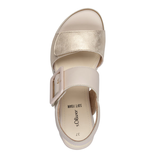 S.Oliver Wedge Sandal- Champagne
