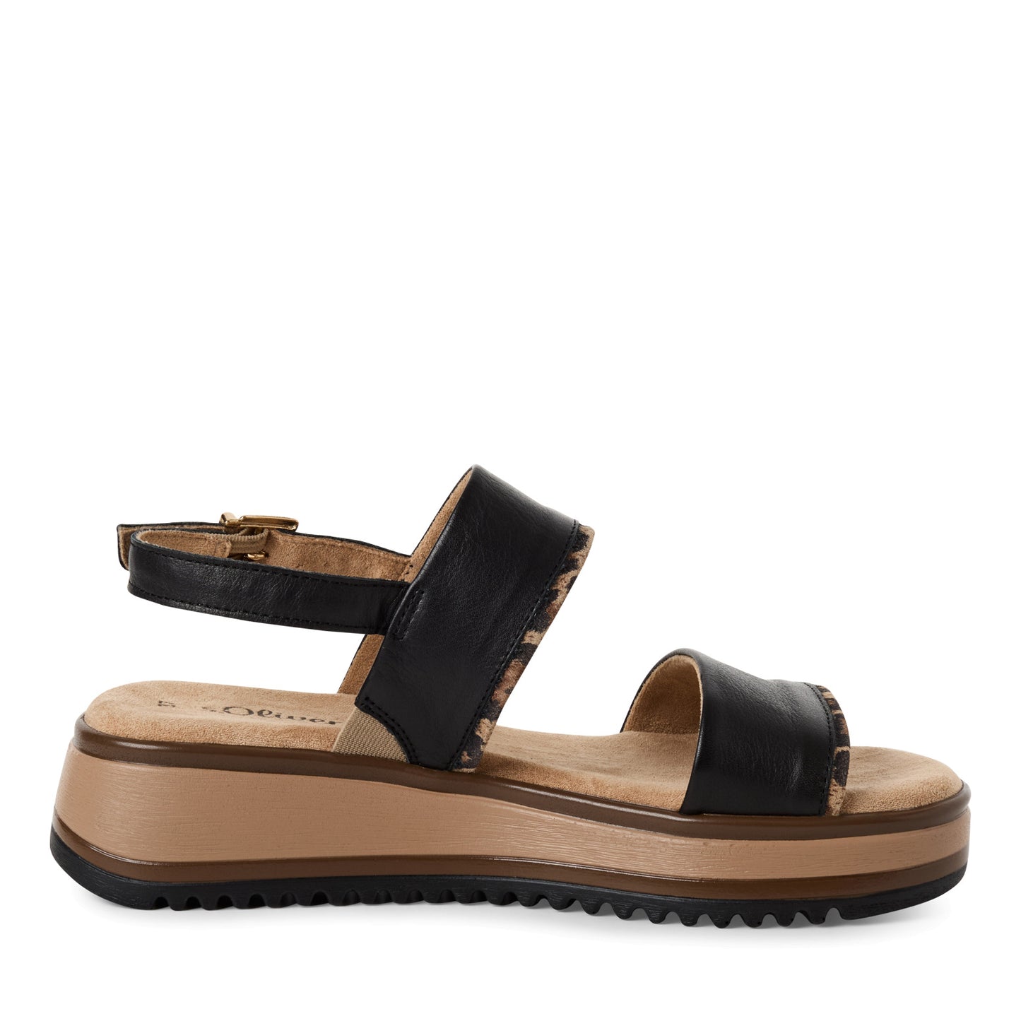 S.Oliver Wedge Sandal BLACK/LEOPARD