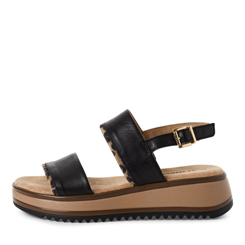 S.Oliver Wedge Sandal BLACK/LEOPARD