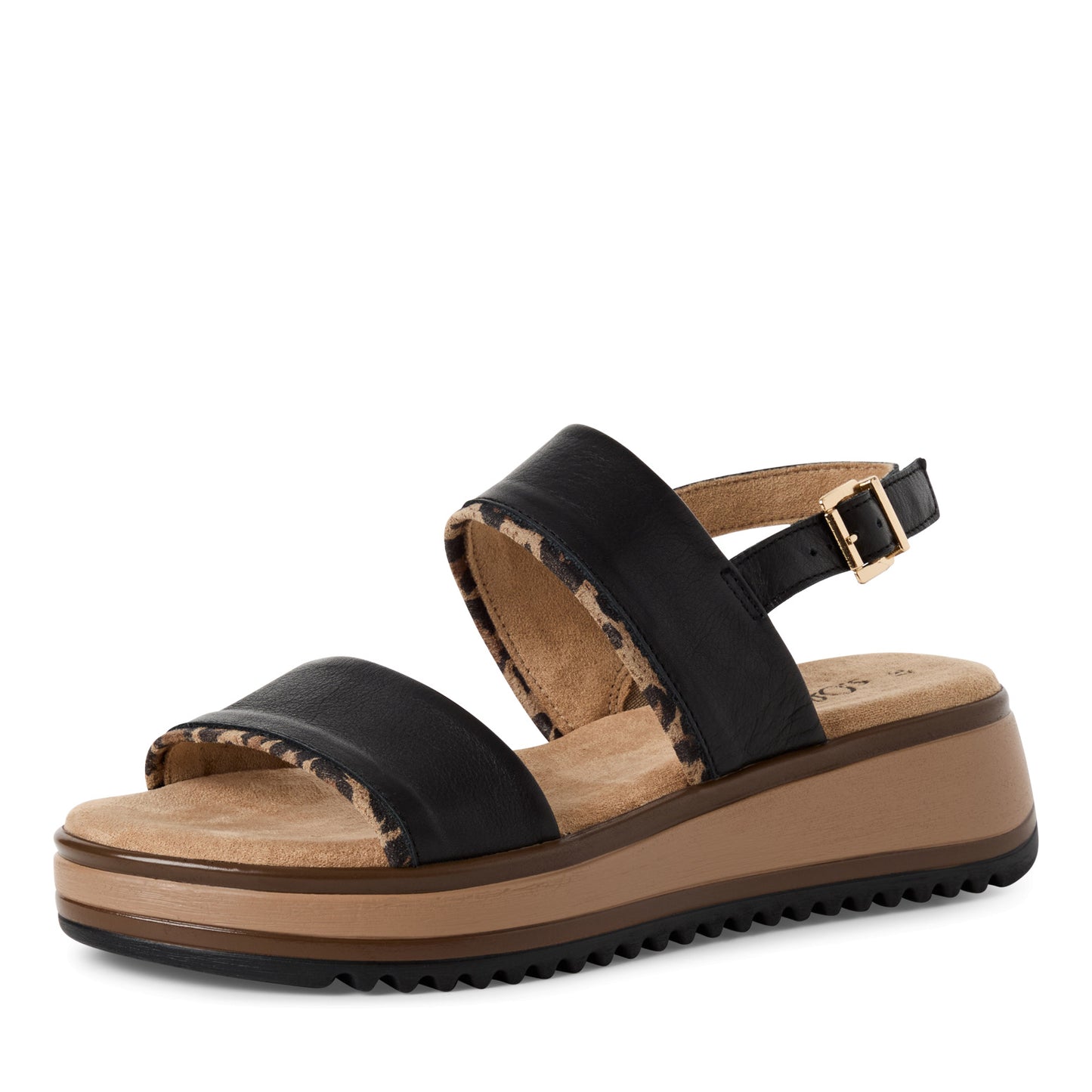 S.Oliver Wedge Sandal BLACK/LEOPARD