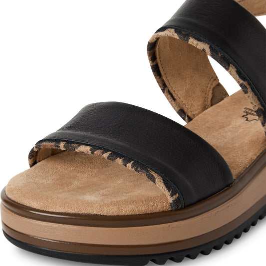 S.Oliver Wedge Sandal BLACK/LEOPARD