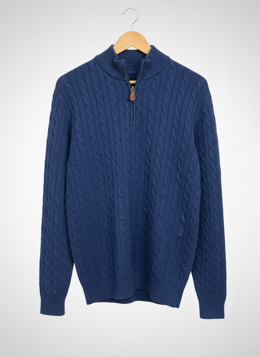 Benetti Grant 1/4 Zip Knit Indigo