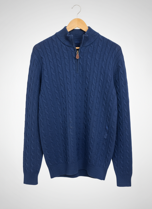 Benetti Grant 1/4 Zip Knit Indigo