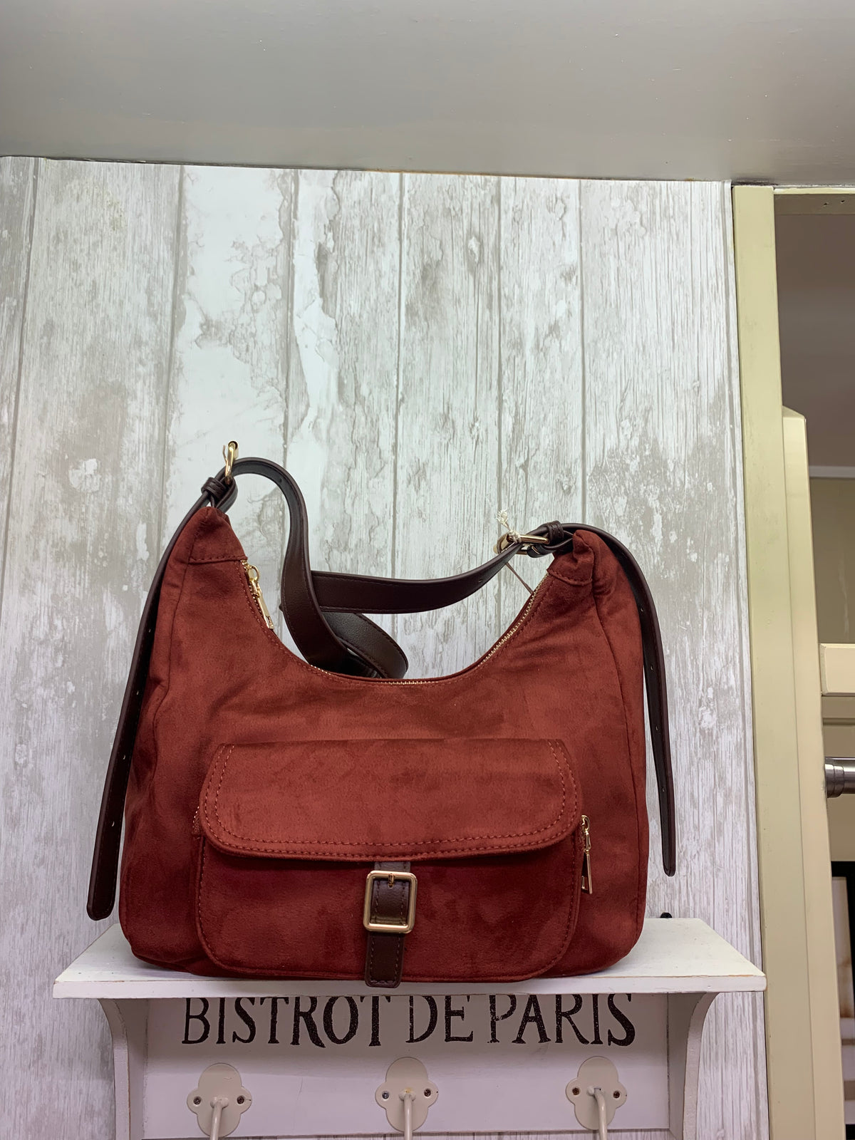 Suede Effect Pocket Cross Body Bag