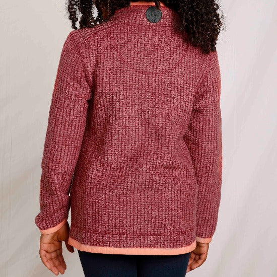 Archie Unisex Kids Eco 1/4 Zip Grid Fleece Rich Red