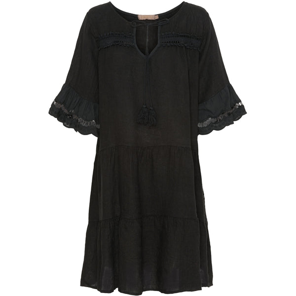 Marta Du Chateau Linen Dress- Black
