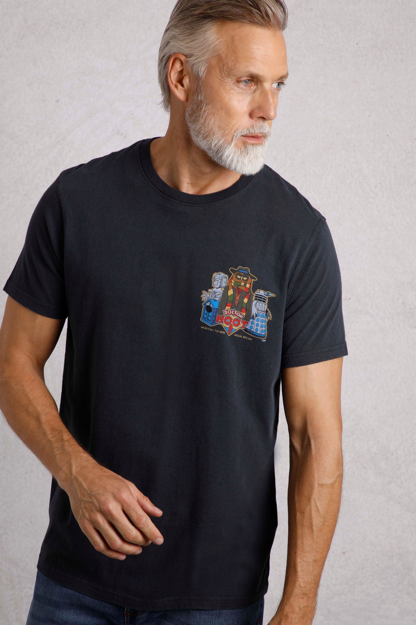 Weird Fish Doctor Hoot Artist T-Shirt Navy