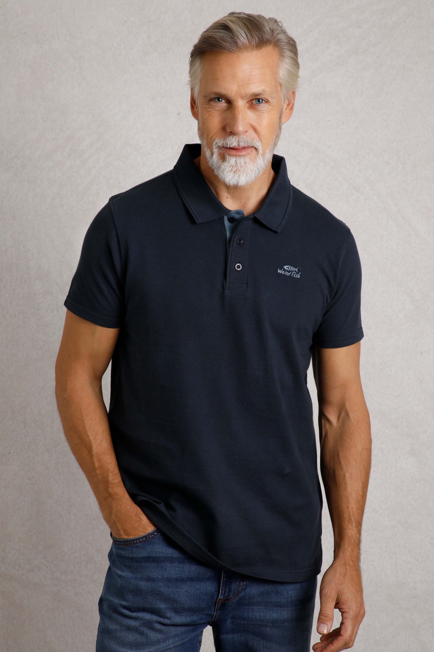 Miles Pique Polo Shirt - Navy