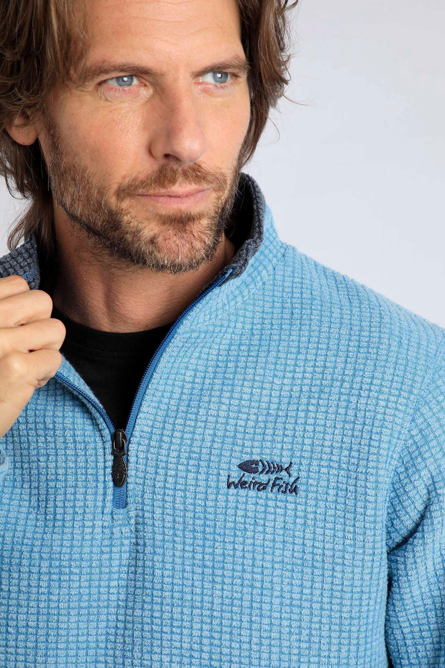 Weird Fish Newark Fleece - Sky Blue