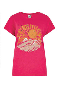 Weird Fish Sundown Slub Graphic T-Shirt- Hot Pink