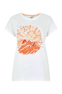 Weird Fish Sundown Slub Graphic T-Shirt- White