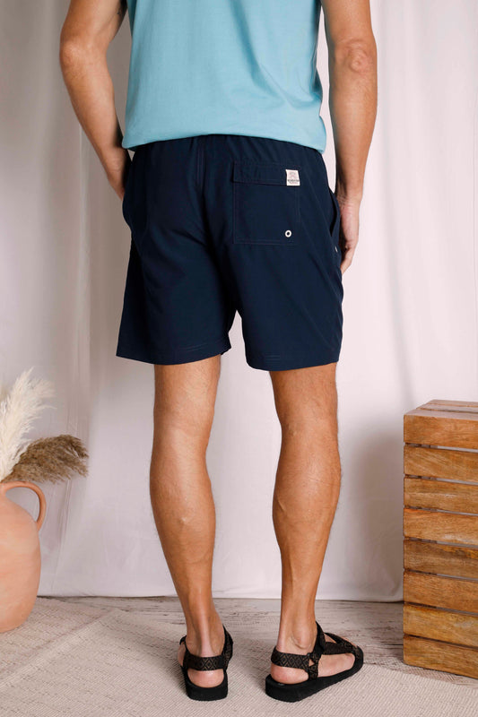 Weird Fish Banning Swim Shorts- Navy