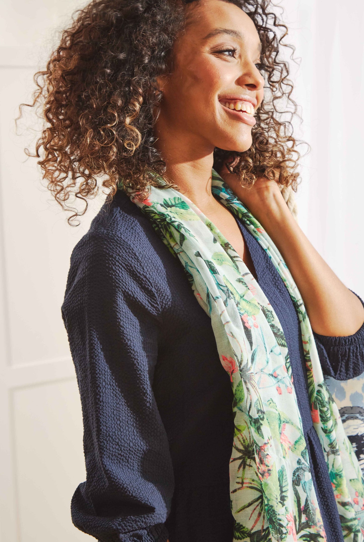 Weird Fish Kiera Recycled Scarf Aqua Blue