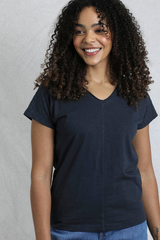Pernille Cutaway Tee Navy