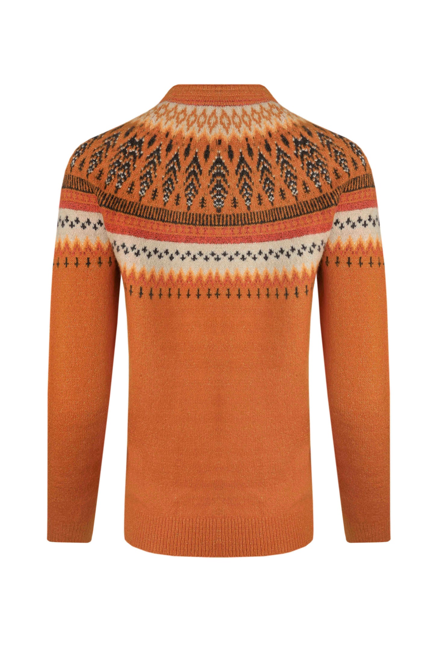 Weird Fish Lowell Fair Isle Jumper Brick Orange