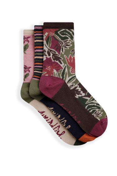 Weird Fish Parade Patterned Socks-Chocolate