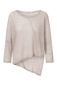 Elsewhere LINEN LOOSE FIT ASYMMETRICAL TOP-NATURAL