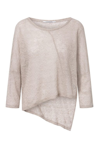 Elsewhere LINEN LOOSE FIT ASYMMETRICAL TOP-NATURAL