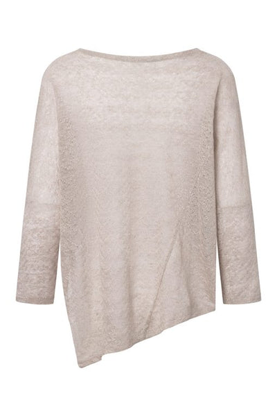 Elsewhere LINEN LOOSE FIT ASYMMETRICAL TOP-NATURAL