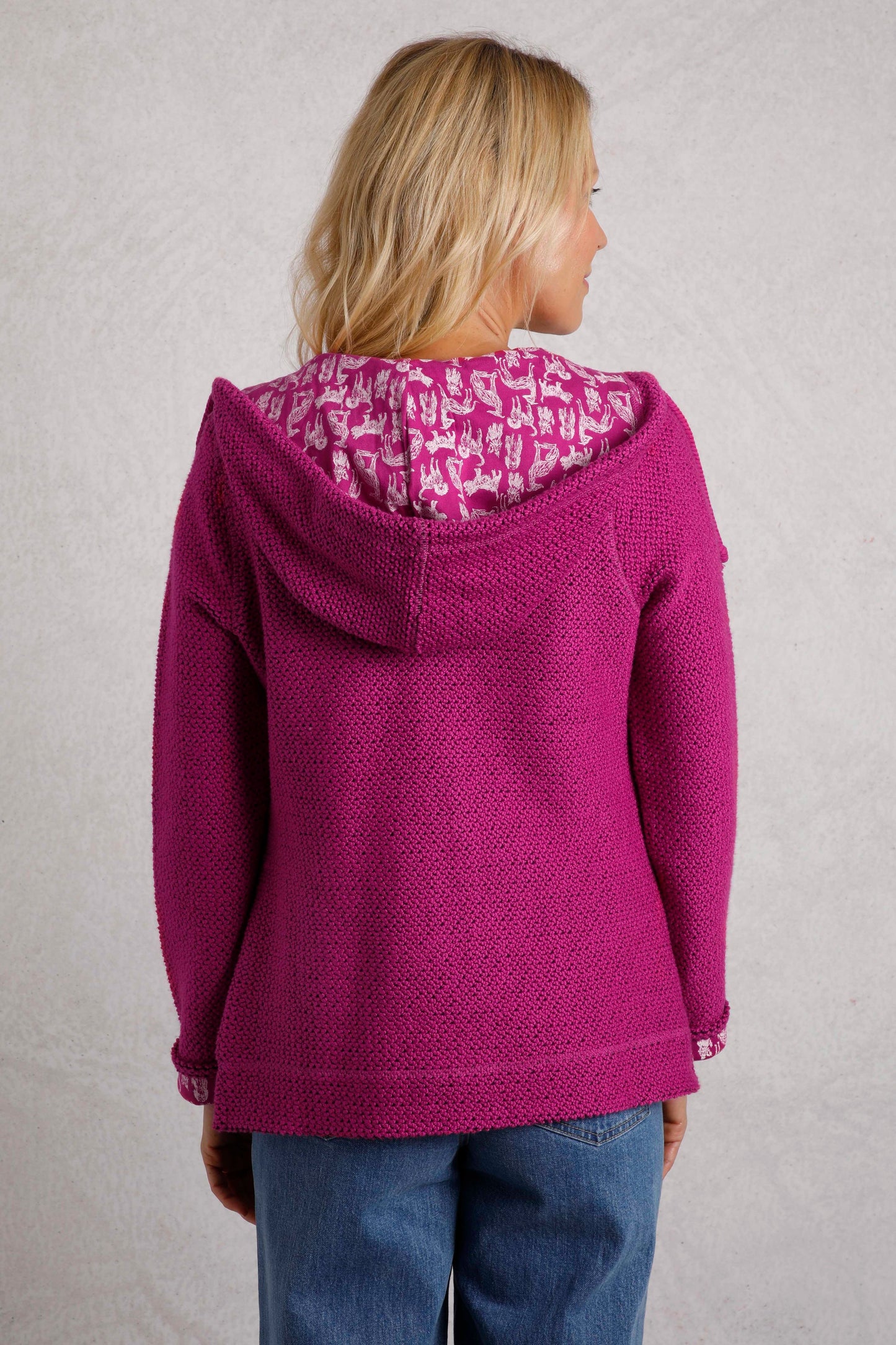 Weird Fish Chicoa Full Zip Macaroni Hoody-Magenta