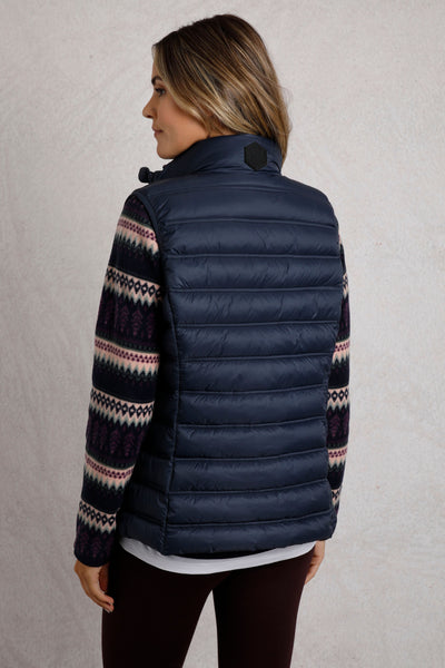 Weird Fish Atissa Lightweight Padded Gilet Navy