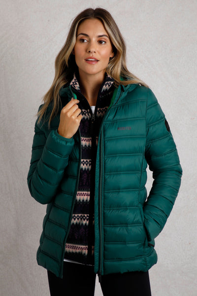 Weird Fish Eshka Lightweight Padded Jacket Cedar Green