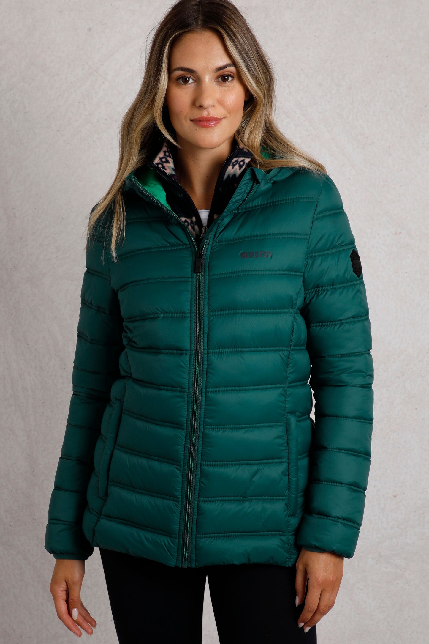 Weird Fish Eshka Lightweight Padded Jacket Cedar Green