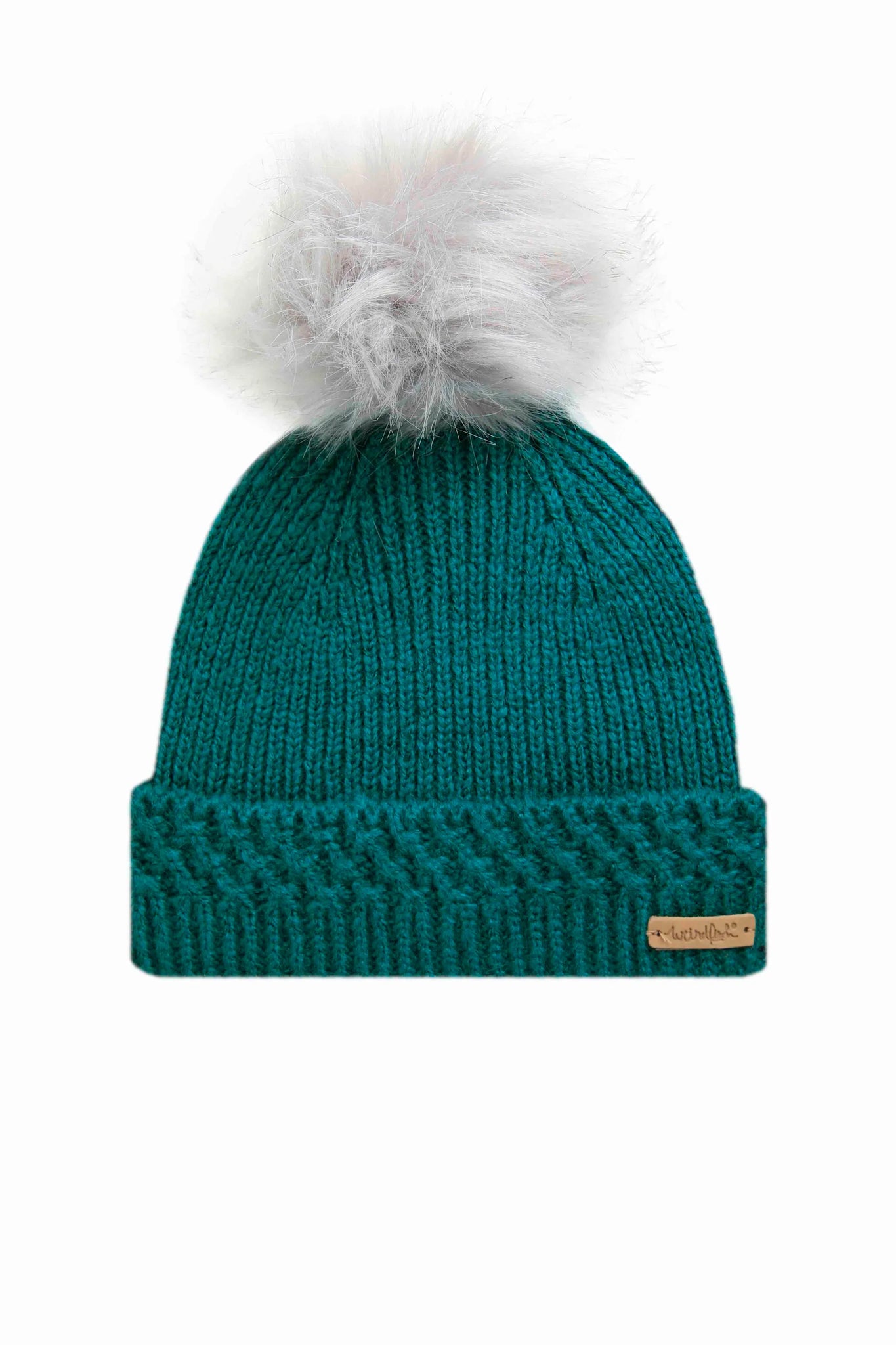 Weird Fish Tongass Bobble Hat- Peacock Blue