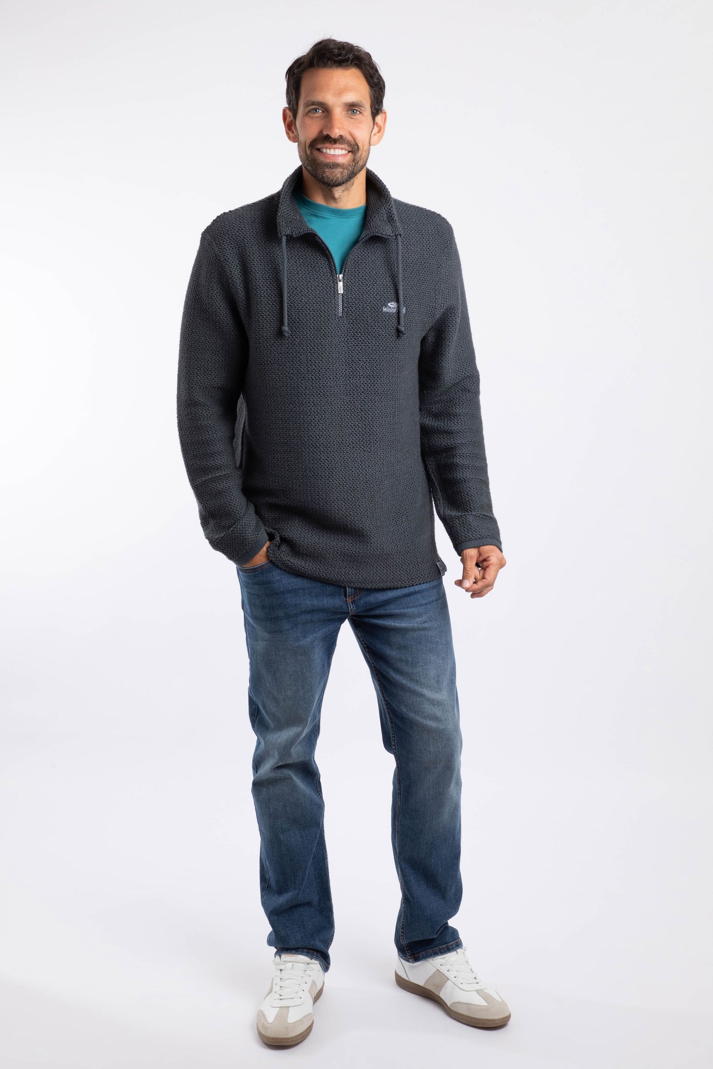 Weird Fish Macaroni Cruiser Sweater Navy