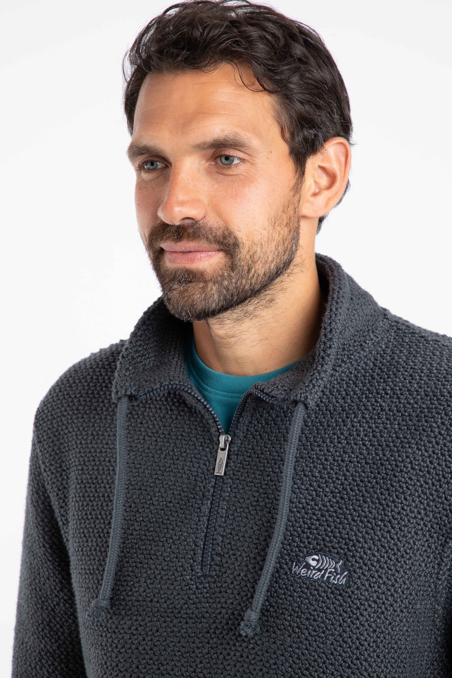 Weird Fish Macaroni Cruiser Sweater Navy