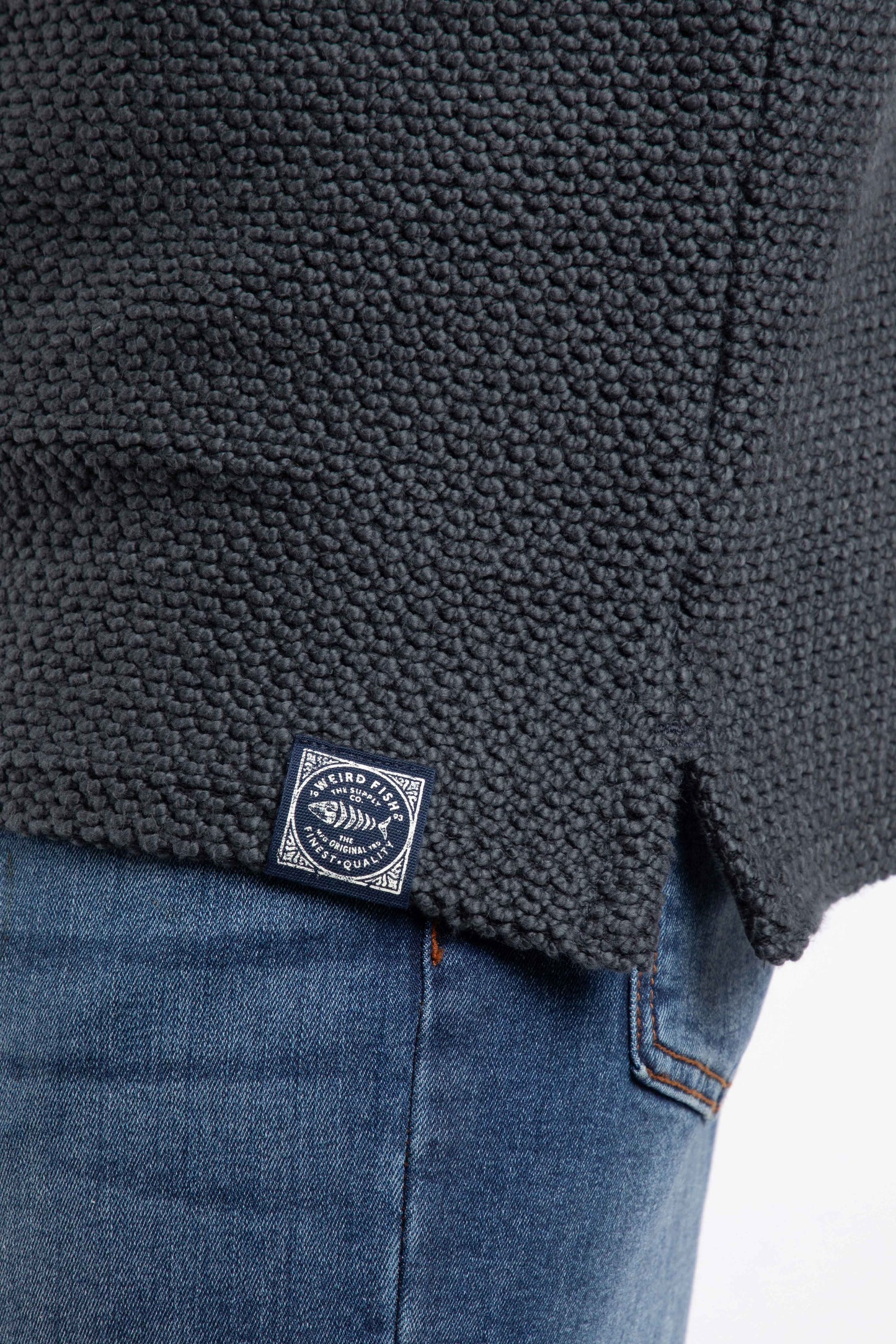 Weird Fish Macaroni Cruiser Sweater Navy