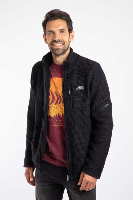 Weird Fish Berhan Full Zip Macaroni Black