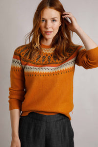 Weird Fish Lowell Fair Isle Jumper Brick Orange