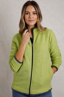 Weird Fish Ariana Grid Fleece- Tarragon
