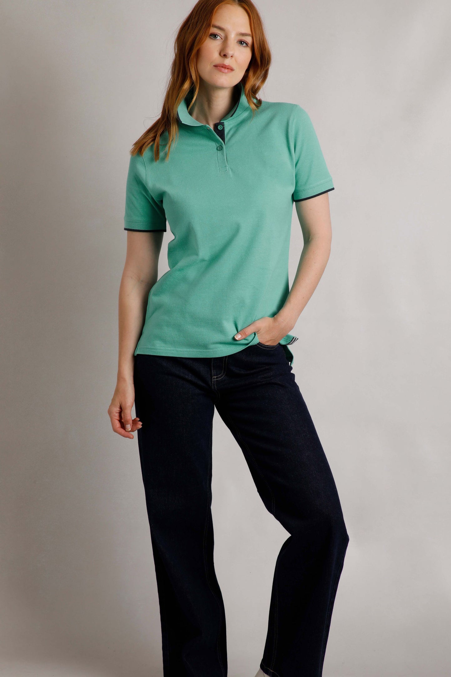 Pammie Polo Tee Aquamarine