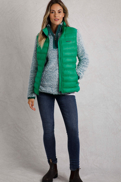 Weird Fish Atissa Lightweight Padded Gilet Evergreen