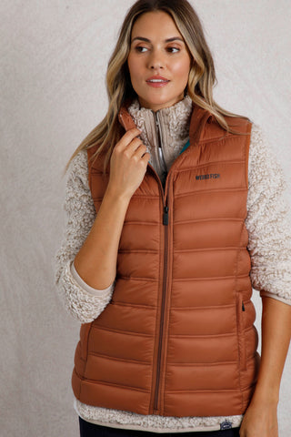 Weird Fish Atissa Lightweight Padded Gilet Rust